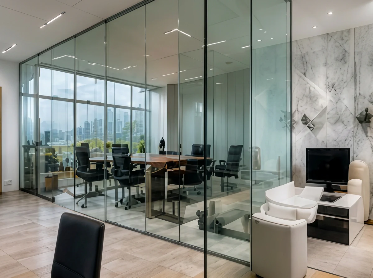 Frameless glass partitions